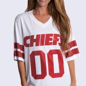 NFL Licensed White Tunic Crystal Pullover Jersey--Kansas City Chiefs